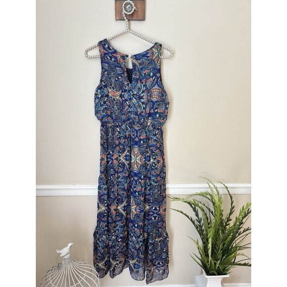 Laura Guidotti Womens Size Small Blue Sleeveless Maxi Dress Silk Blend - Picture 3 of 6